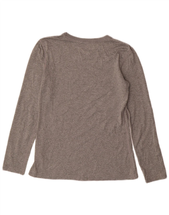 Nike Dri Fit Regular Fit Top cu mânecă lungă UK 10 Small Gri Poliester