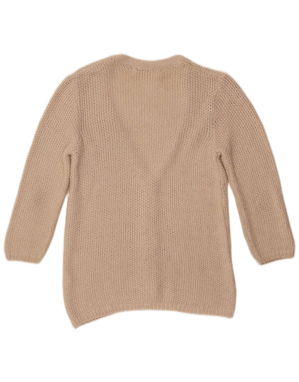 Pulover cardigan ZARA pentru femei cu mâneci 3/4 UK 12 Bej mediu