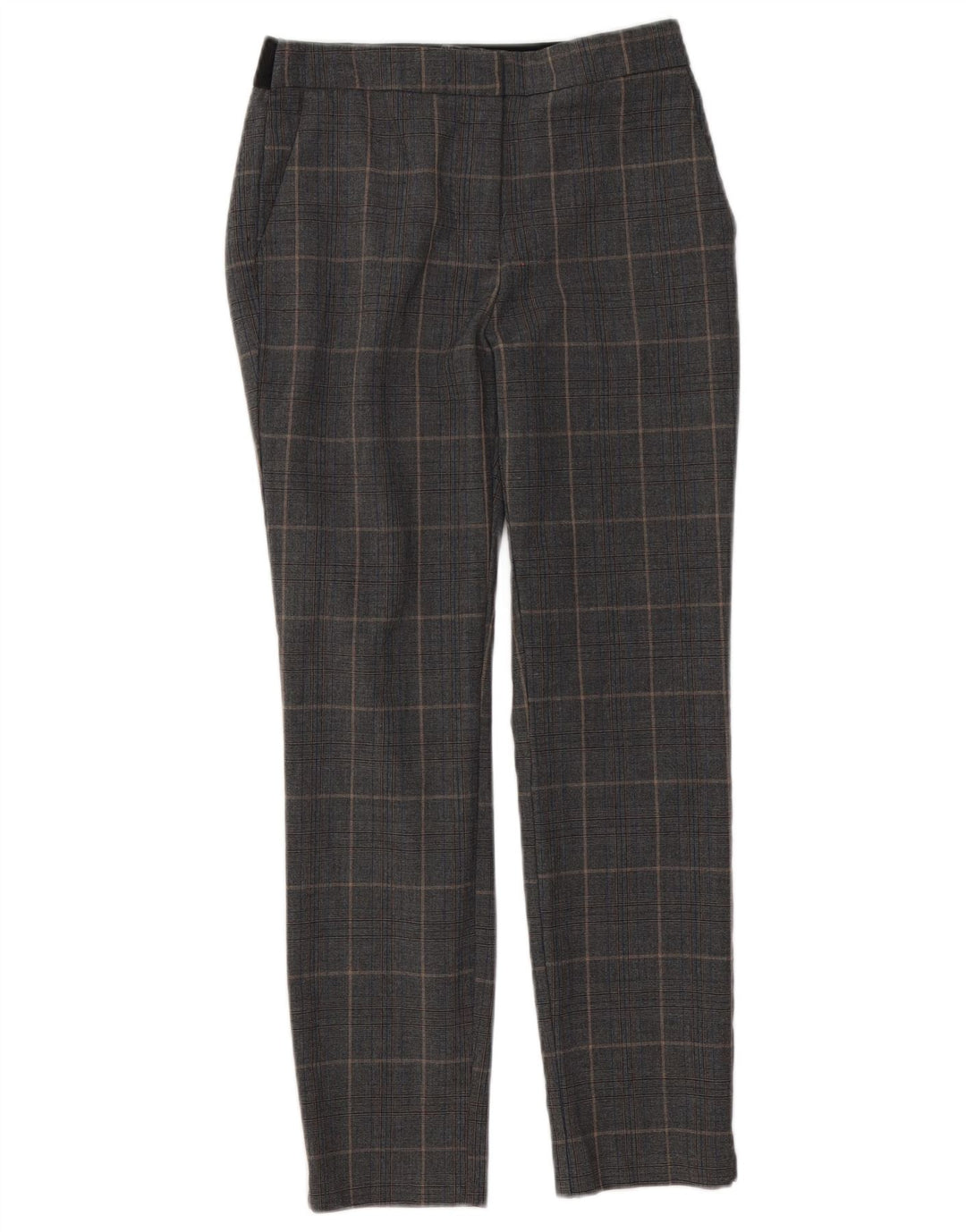 Pantaloni chino slim pentru femei Zara Mediu L28 L26 Poliester cu carouri gri