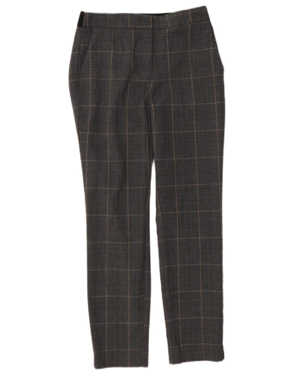 Pantaloni chino slim pentru femei Zara Mediu L28 L26 Poliester cu carouri gri