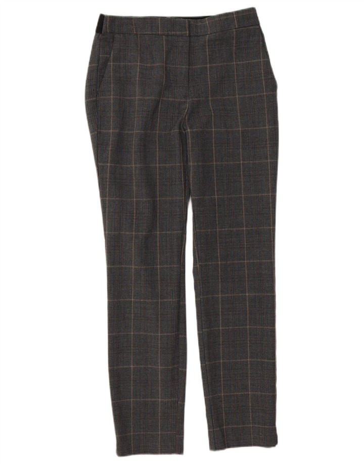 Pantaloni chino slim pentru femei Zara Mediu L28 L26 Poliester cu carouri gri