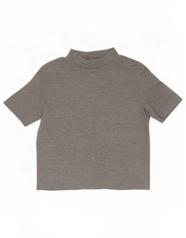 Tricou pentru femei Zara Trafaluc Crop Top UK 14 Medium Gri Poliester