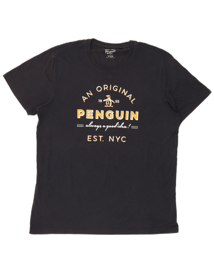 Tricou grafic pentru bărbați Penguin Top XL Bumbac negru