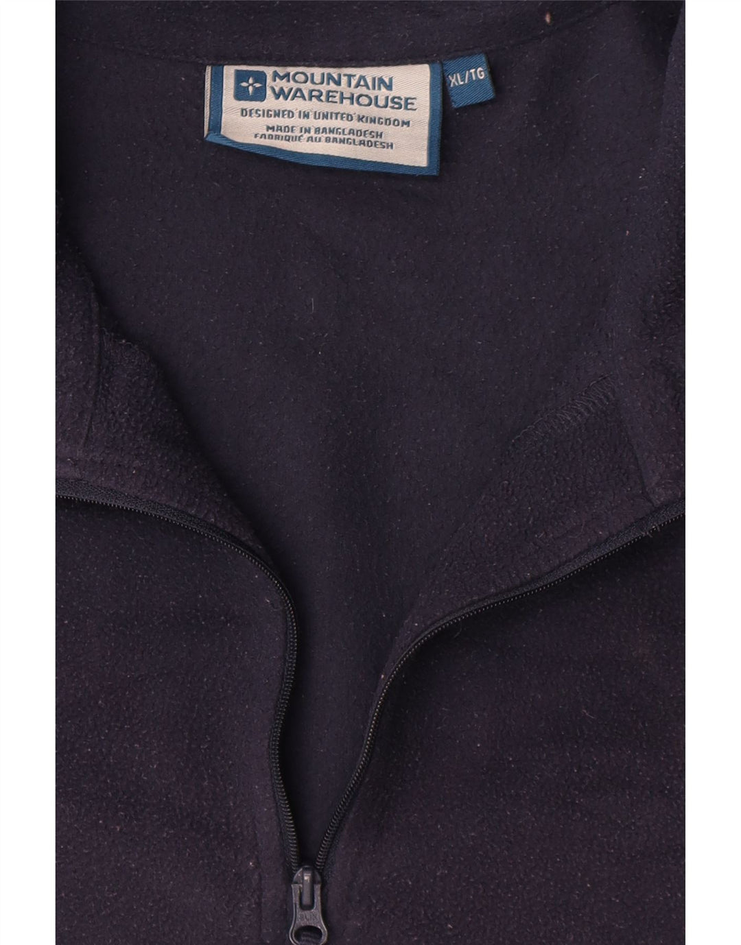 Jumper pentru bărbați Mountain Warehouse, cu fermoar și gât, din lână, XL, poliester bleumarin