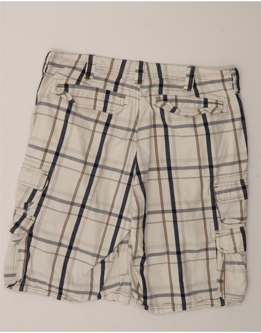 LEE Mens Dungarees Cargo Shorts W36 Large  White Check Cotton Vintage Lee and Second-Hand Lee from Messina Hembry 