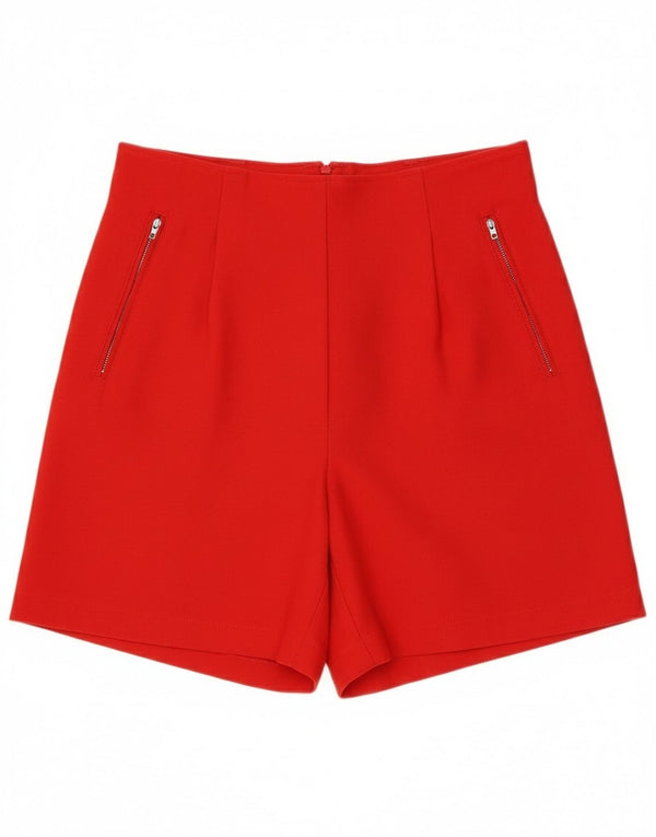 Pantaloni scurți casual pentru femei vintage cu talie înaltă IT 46 Large W30 Lână roșie