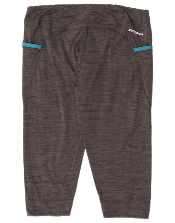 Patagonia Womens Capri Tracksuit Trousers Joggers UK 14 Large Grey Flecked