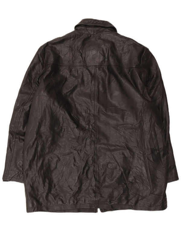 Palton din piele pentru bărbați VINTAGE UK 44 2XL Negru