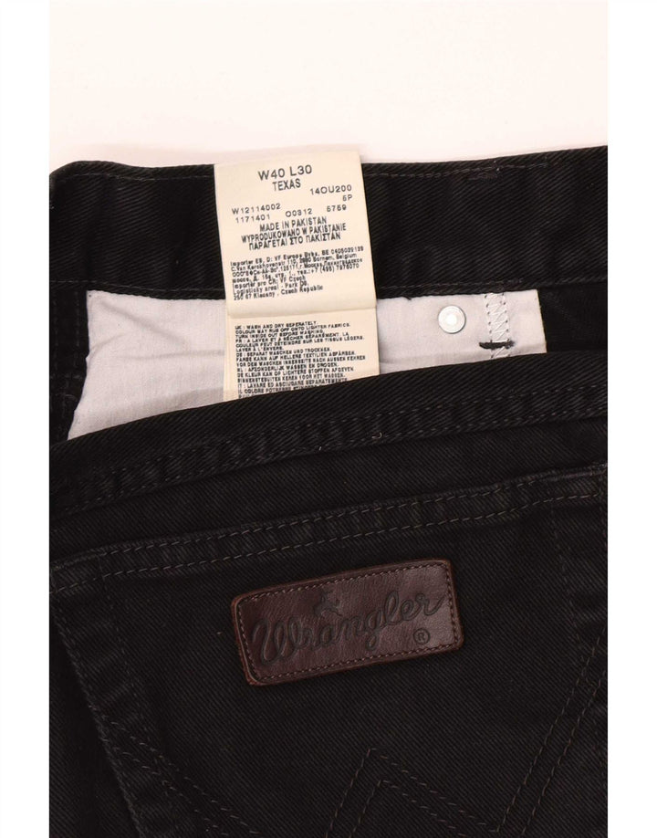 Blugi drepte pentru bărbați Wrangler Texas W40 L30 bumbac negru