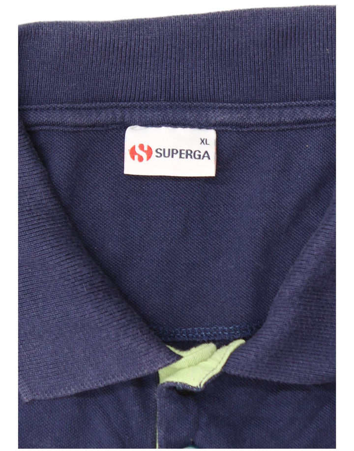 SUPERGA Tricou Polo Băieți 15-16 Ani XL Bleumarin Bumbac Colorblock