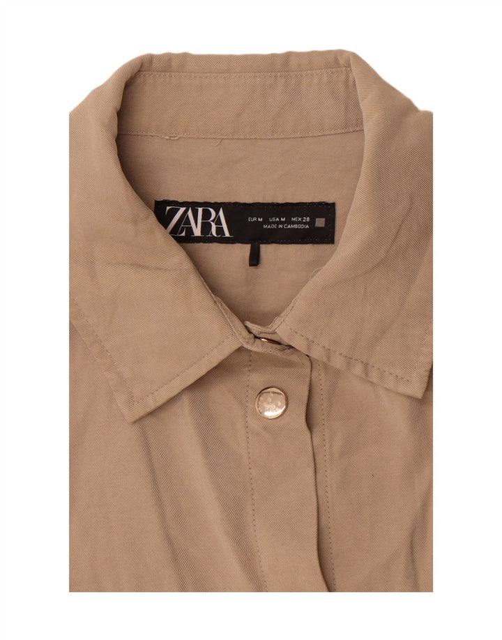 ZARA Womens Windbreaker Jacket UK 14 Medium Beige Viscose Vintage Zara and Second-Hand Zara from Messina Hembry 