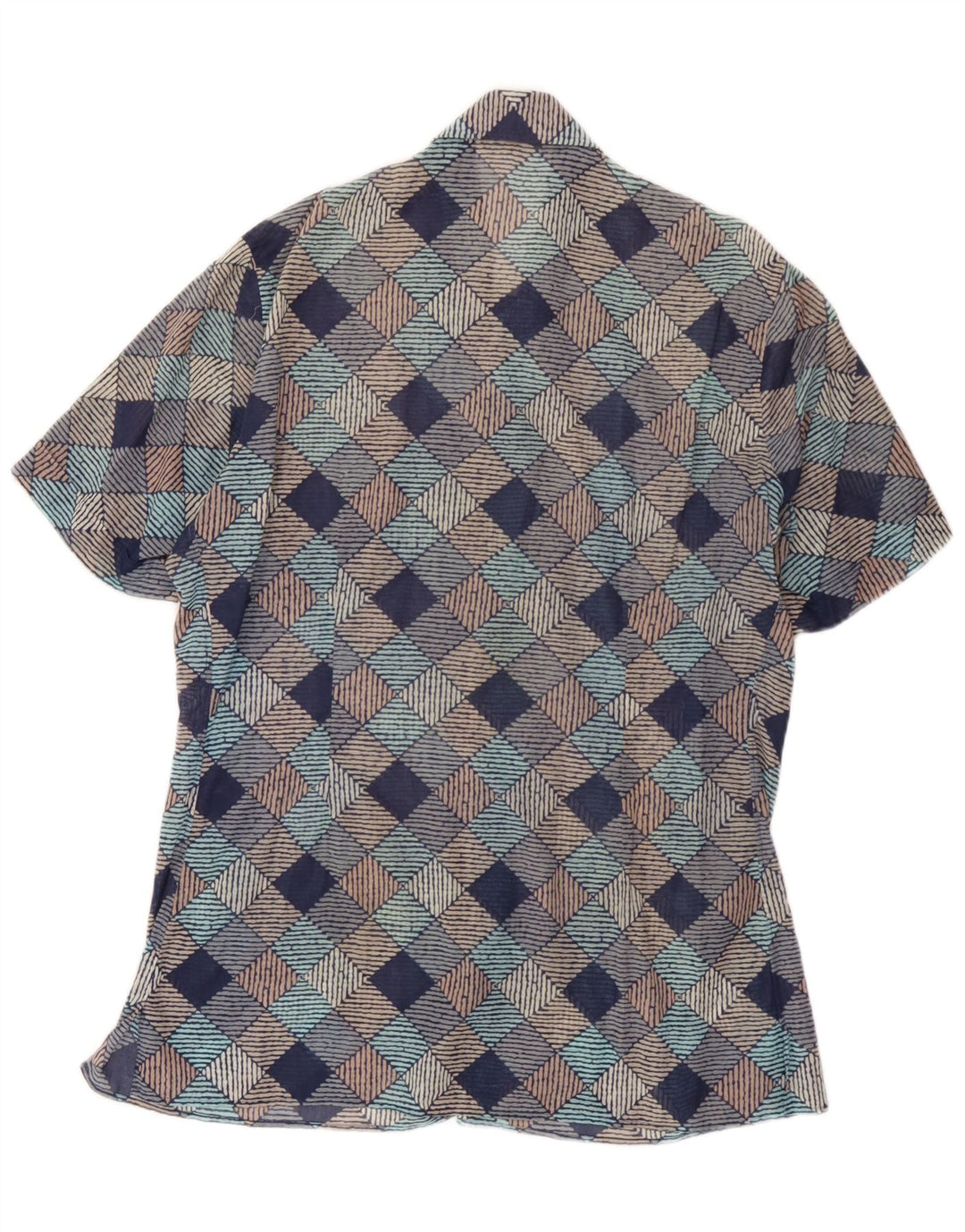 Cămașă Vintage pentru bărbați cu mânecă scurtă XL multicoloră geometrică