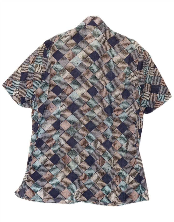Cămașă Vintage pentru bărbați cu mânecă scurtă XL multicoloră geometrică