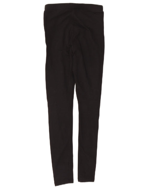 Leggings cu grafic pentru femei Adidas UK 8, bumbac negru mic