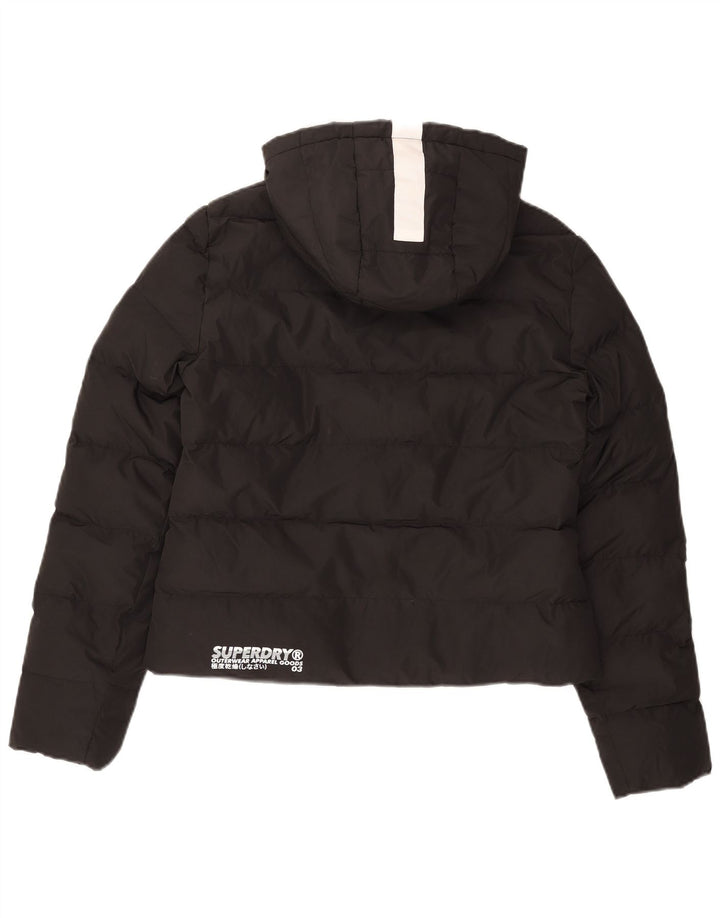 Jachetă căptușită cu glugă supradimensionată Superdry pentru femei UK 8 Small Black