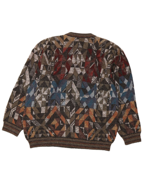 Suspense Mens Crew Neck Jumper Sweater IT 48 Medium Multicoloured Geometric