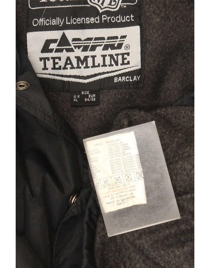 Jachetă de ploaie grafică NFL Raiders pentru bărbați UK 42 XL Nylon negru