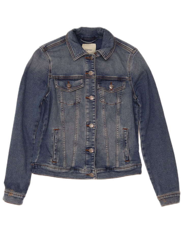 Jachetă de denim crop pentru femei Esprit UK 10 Small Blue Bumbac