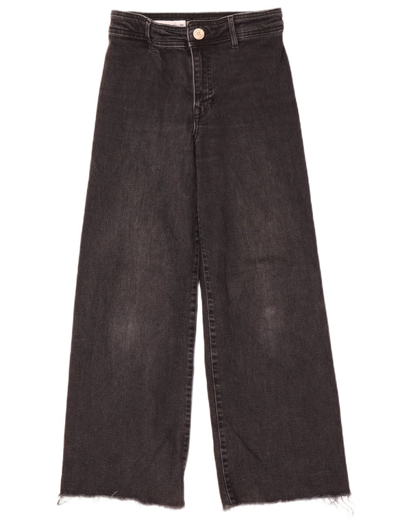 Blugi fete Zara cu picioare largi 11-12 ani W26 L26 bumbac gri