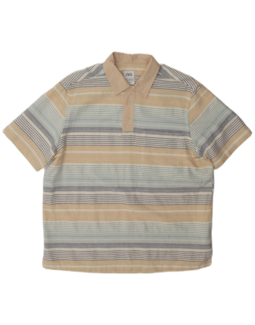 Cămașă polo pentru bărbați Zara, bumbac cu dungi multicolore