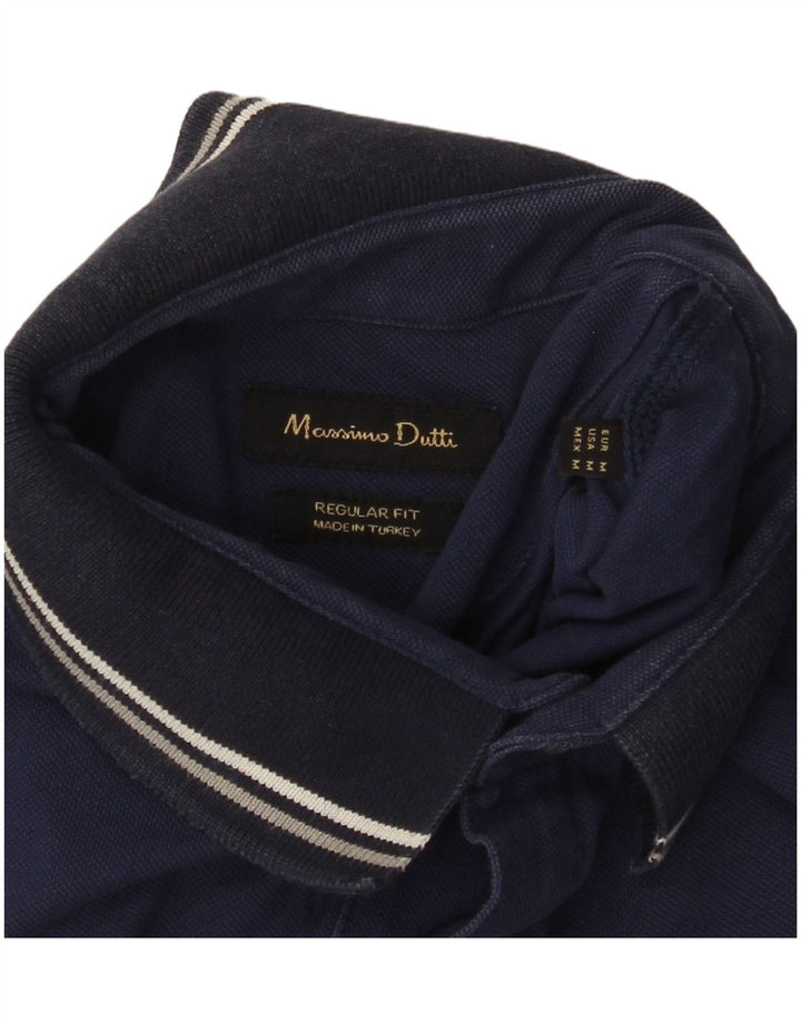 Cămașă polo pentru bărbați MASSIMO DUTTI, cu formă regulată, albastru bleumarin mediu