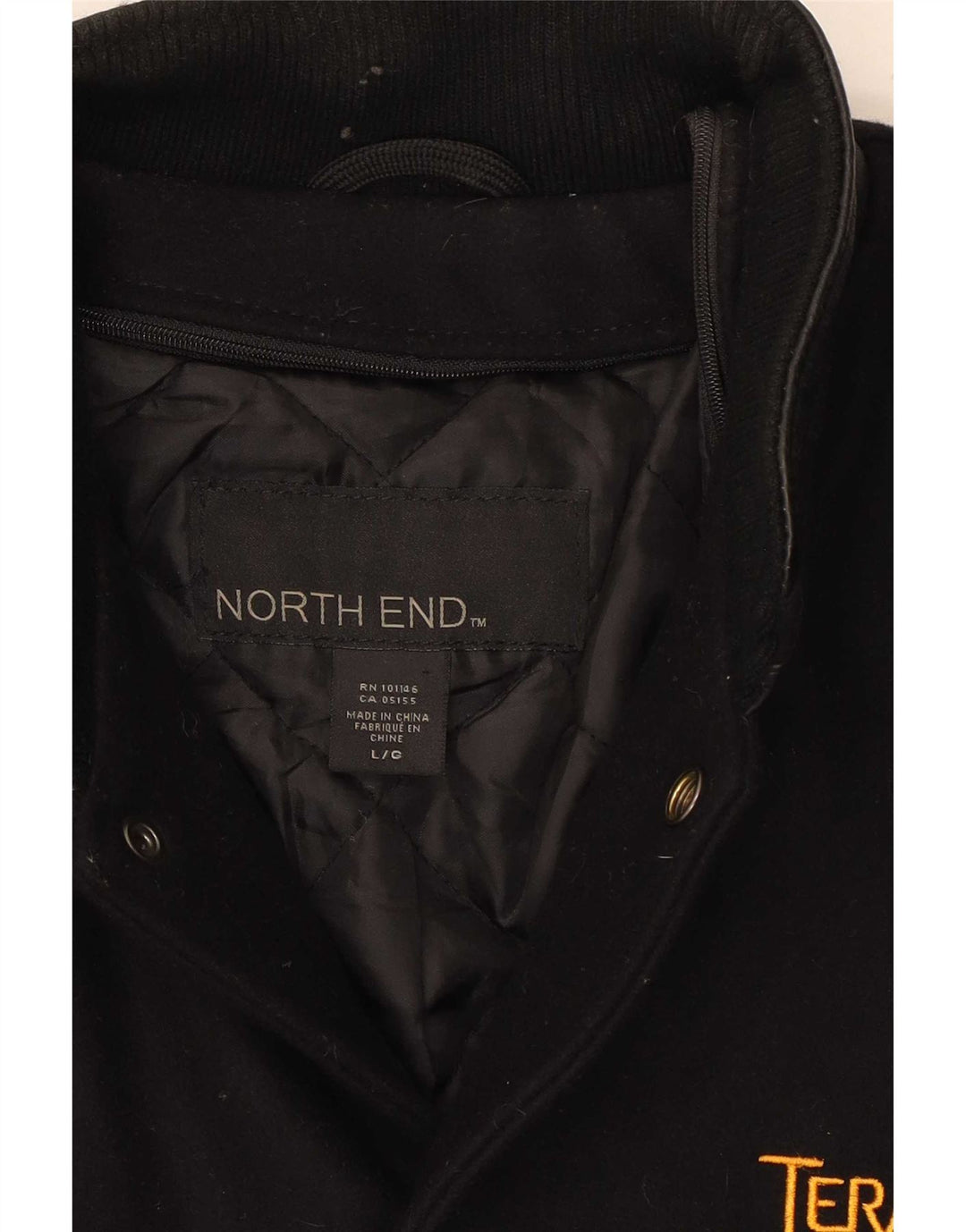 Jachetă Varsity pentru bărbați North End UK 40 Lână neagră mare