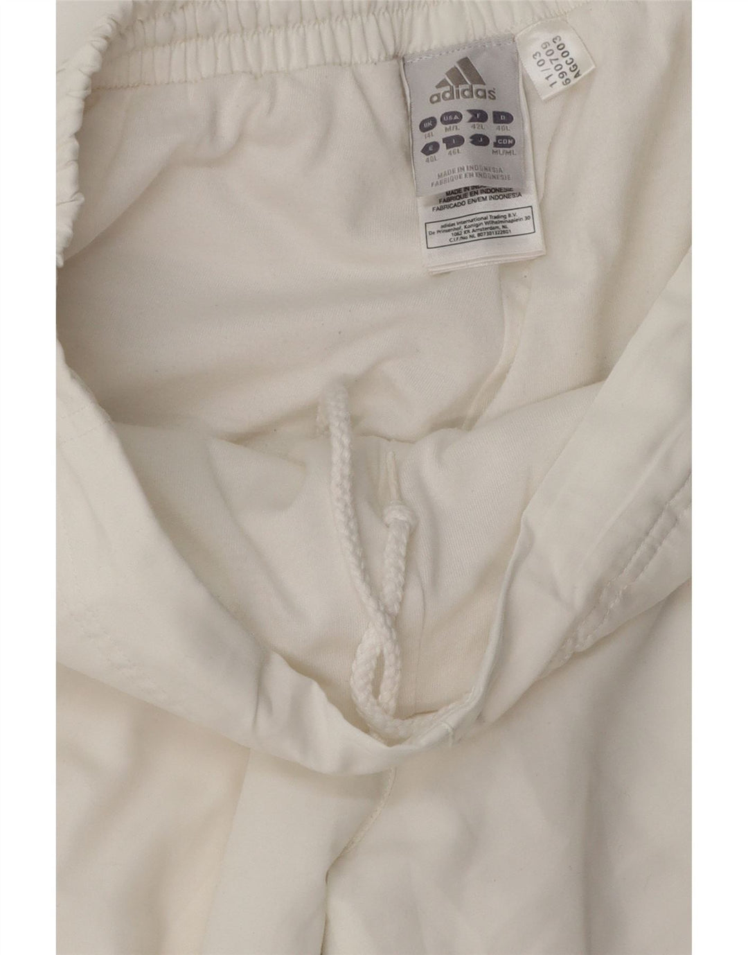 Pantaloni de trening Adidas pentru femei UK 14, mare, alb, poliester
