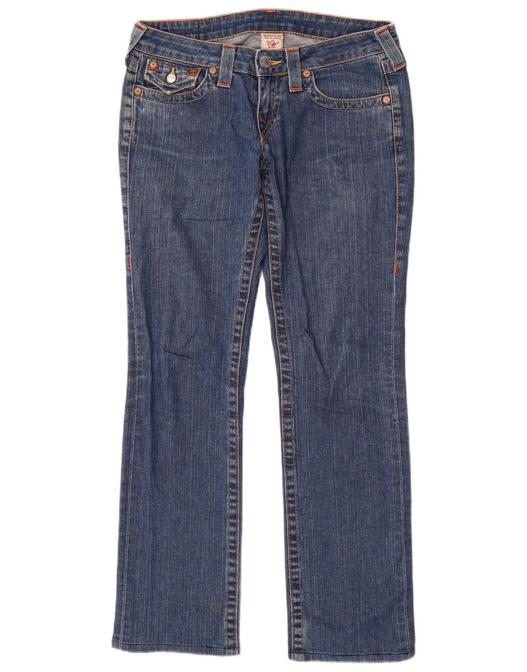 Blugi drepti pentru femei True Religion L27 L30 Bumbac albastru