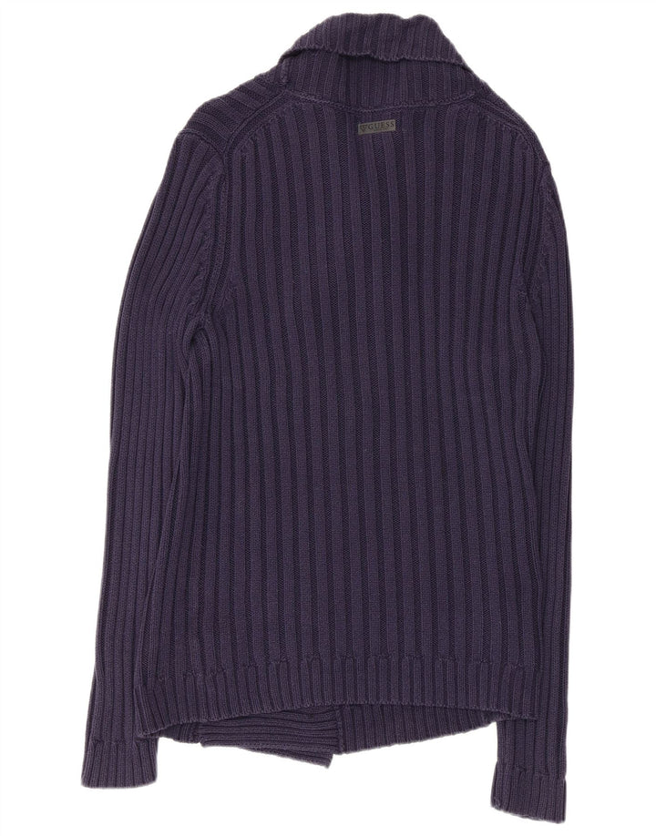 Pulover cardigan pentru femei GUESS UK 14 mare bumbac bleumarin