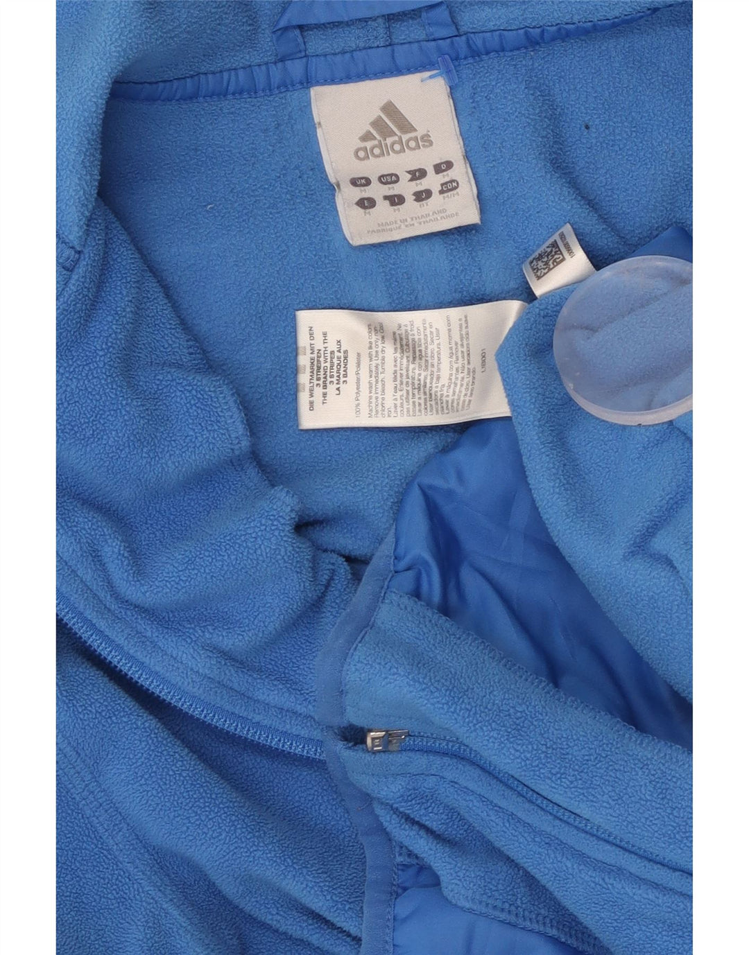 Jachetă fleece cu glugă ADIDAS pentru băieți 9-10 ani poliester albastru mediu