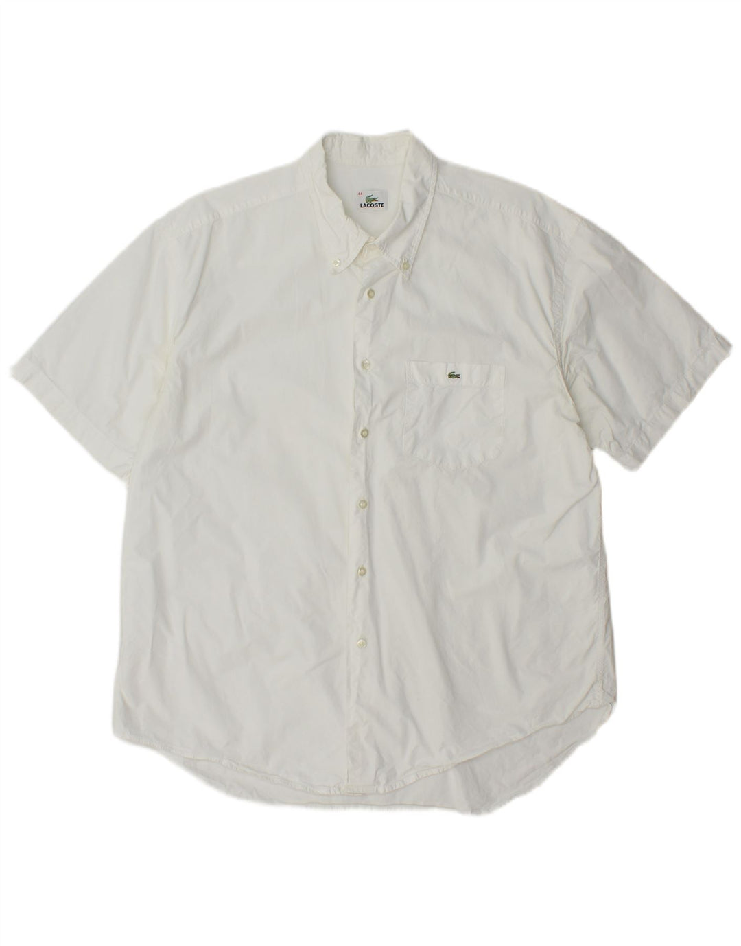 Cămașă cu mânecă scurtă pentru bărbați Lacoste Mărimea 44 XL Albă