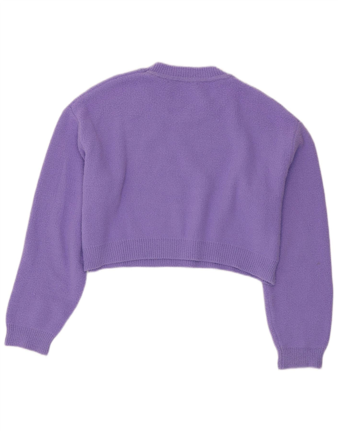 Pulover ZARA pentru damă, crop supradimensionat, cu decolteu, mic, violet