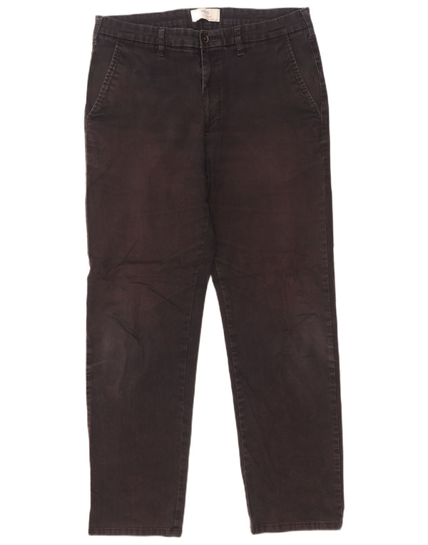 Marks & Spencer Pantaloni chino pentru bărbați, drepți, cu ajustare normală, L34 L31, negru