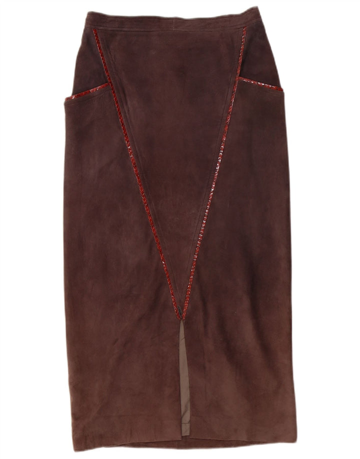Fusta de damă vintage din piele intoarsa Medium W28 Violet