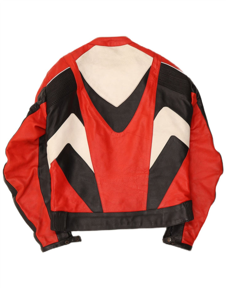 Jachetă vintage din piele pentru bărbați UK 40, mare, multicoloră