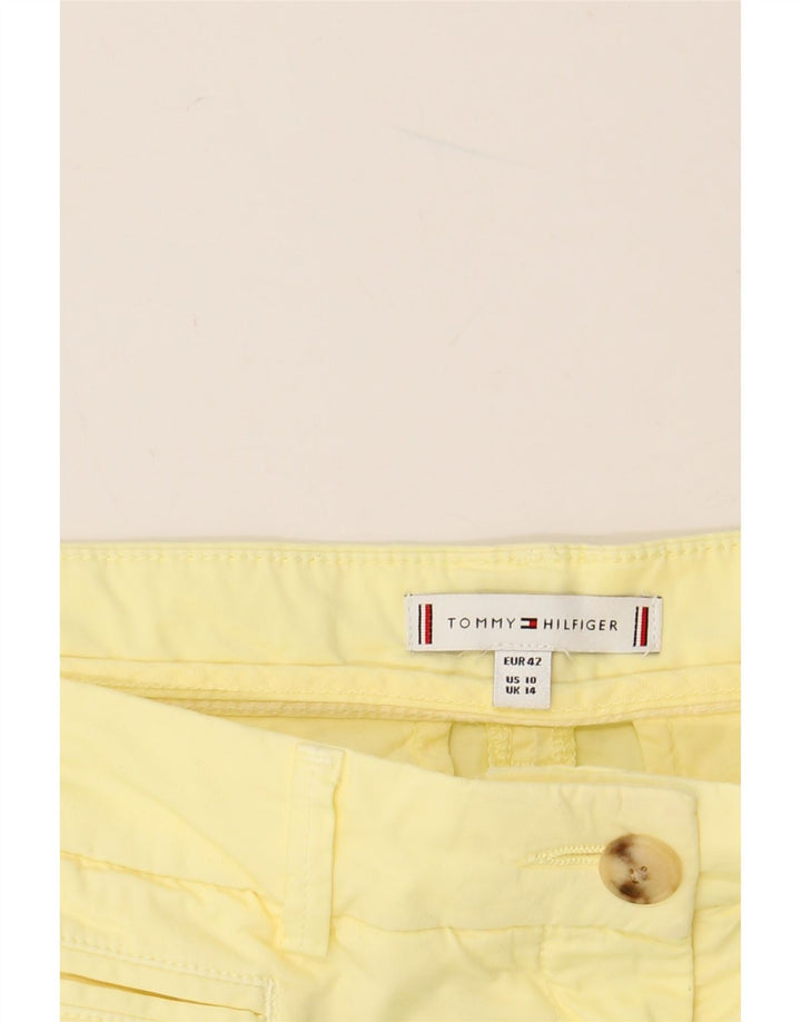 TOMMY HILFIGER Pantaloni scurti chino pentru femei UK 14 Large W34 Yellow