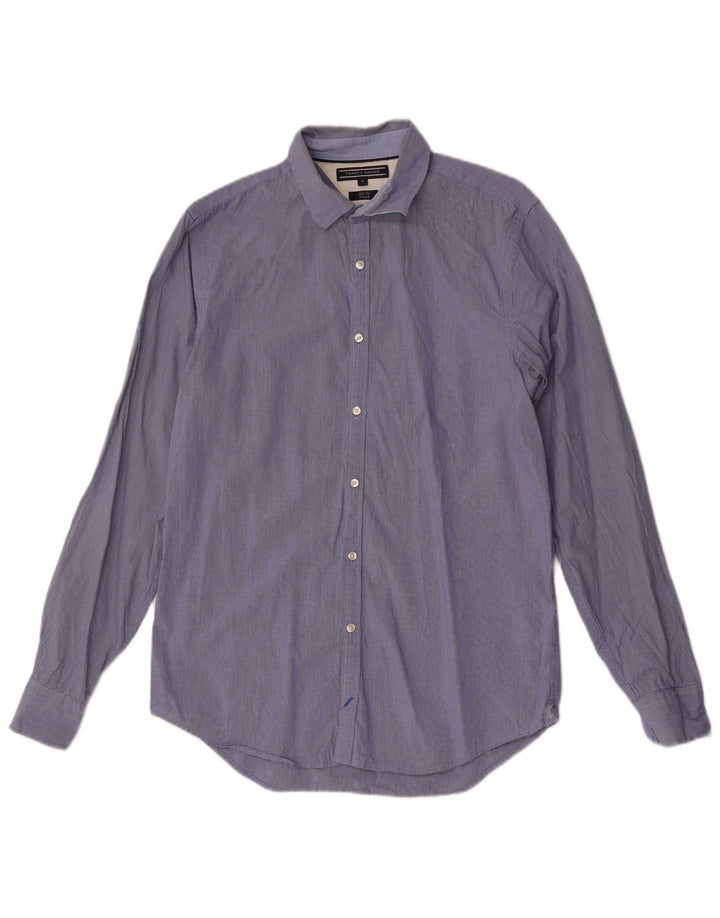 Cămașă Slim Fit Tommy Hilfiger pentru bărbați, din bumbac vichy albastru mediu