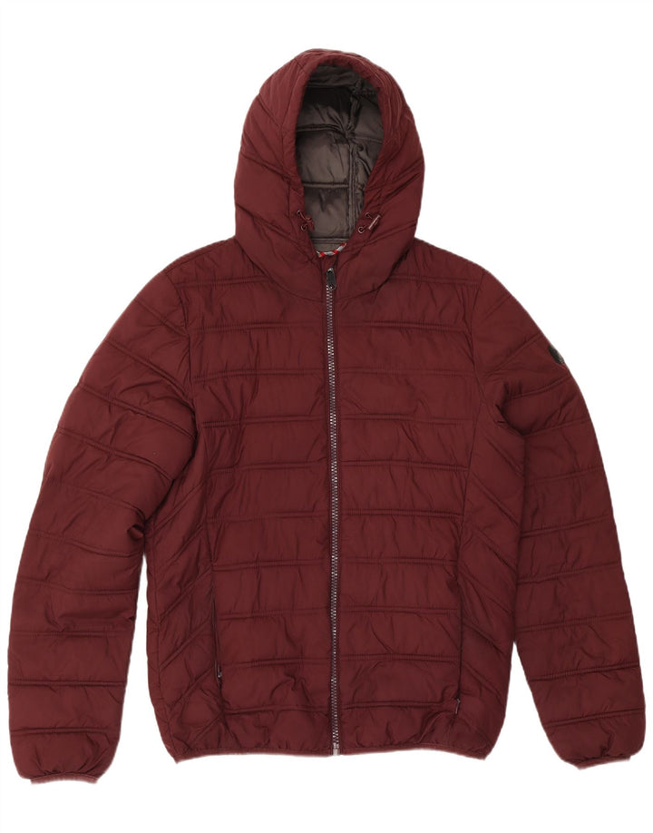 Jachetă căptușită cu glugă pentru bărbați Liu Jo UK 38 Medium Burgundy Poliester