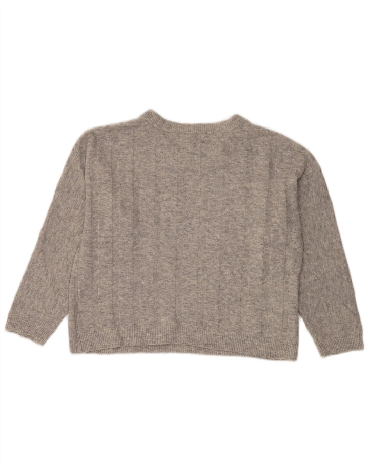 Marks & Spencer Pulover Crop Crew Deck pentru femei UK 12 Gri mediu