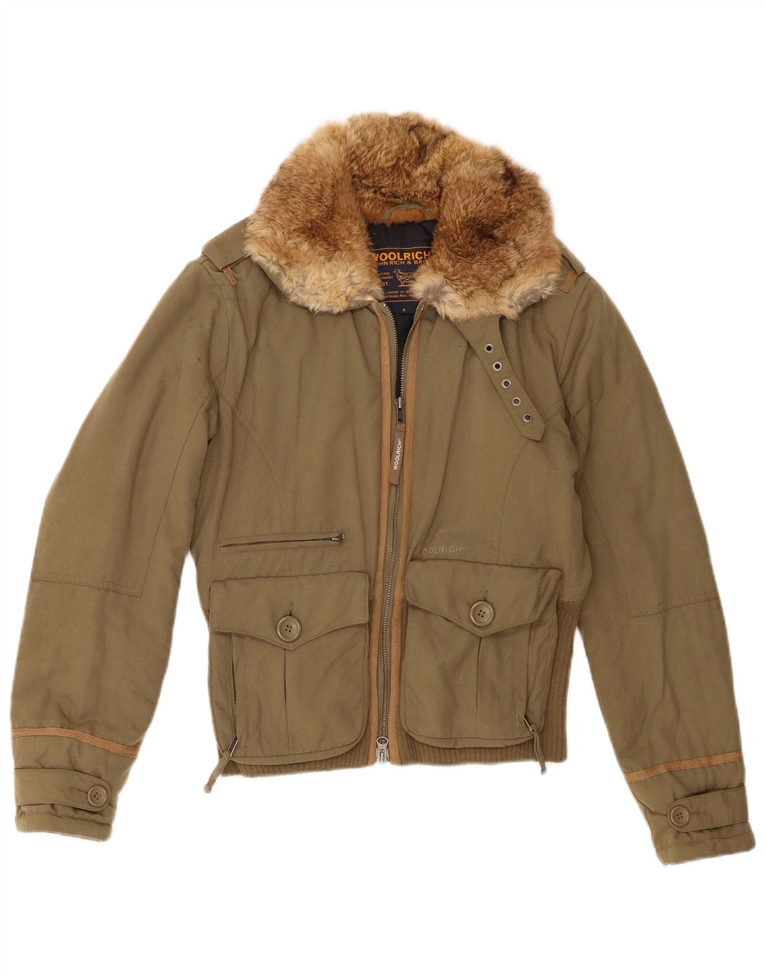 Gilet militar căptușit pentru femei Woolrich UK 10 Small Green Nylon