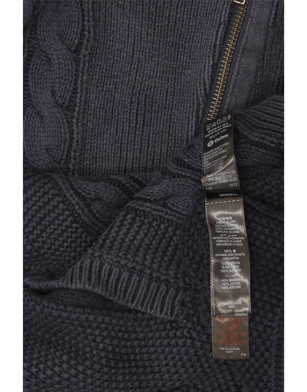 Pulover cardigan cu autograf pentru femei Marks & Spencer UK 14 mare bleumarin