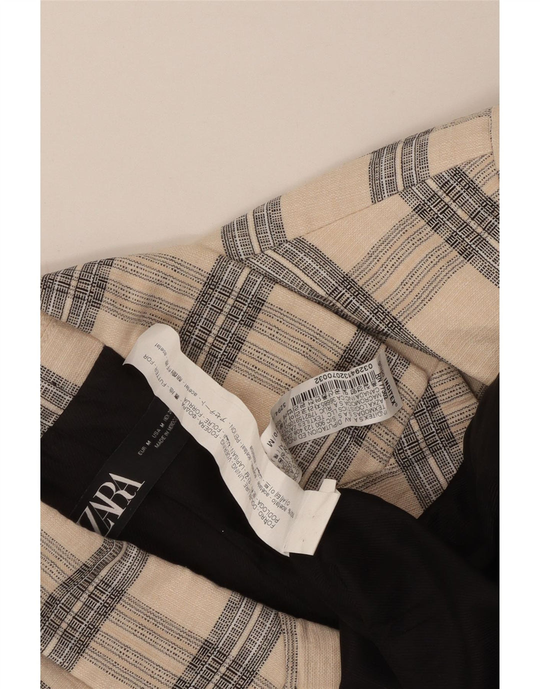 Jachetă Blazer pentru bărbați Zara, cu două piepturi, UK 38 Medium Beige Check Acetat