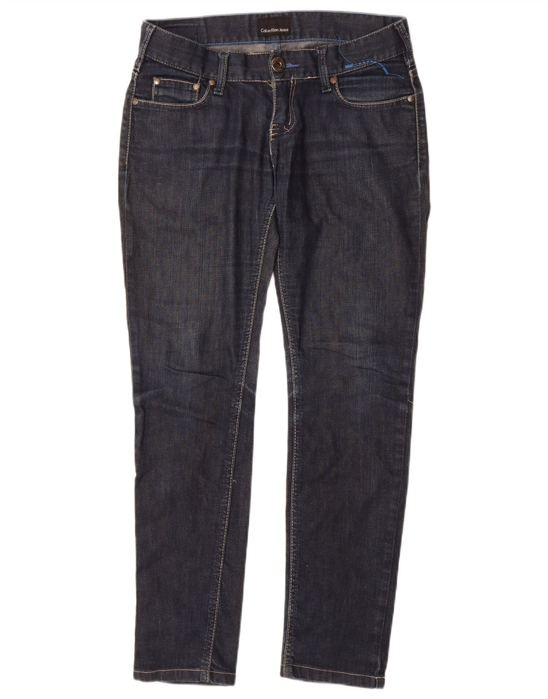 Blugi slim pentru femei Calvin Klein W27 L29 bumbac bleumarin