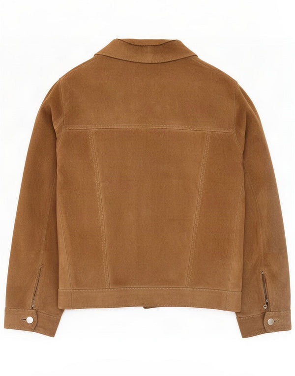 Vintage Mens Suede Jacket IT 46 Small Brown