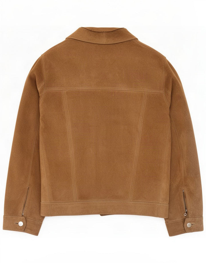 Vintage Mens Suede Jacket IT 46 Small Brown