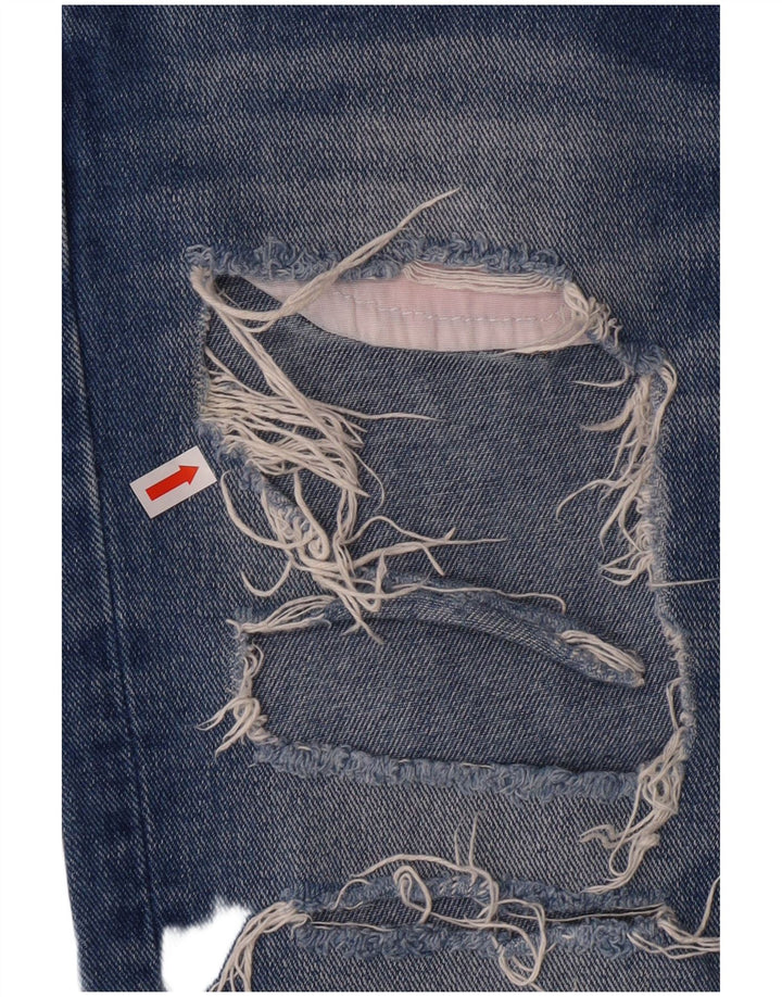 Blugi conici învechiți pentru femei Zara EU 34 2XS L24 L30 Albastru Grunge