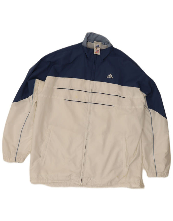 Jachetă de top pentru trening supradimensionată Adidas pentru femei UK 16, mare, alb, color block