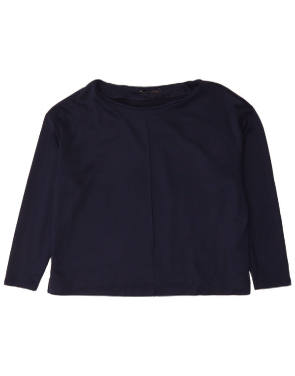 Marks & Spencer Womens Top Long Sleeve UK 20 2XL Navy Blue Cotton