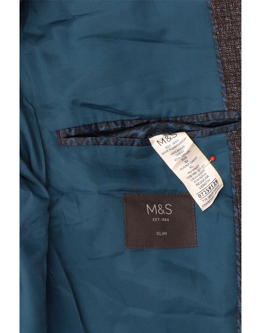 Marks & Spencer jachetă subțire cu 2 nasturi pentru bărbați UK 42 XL poliester gri
