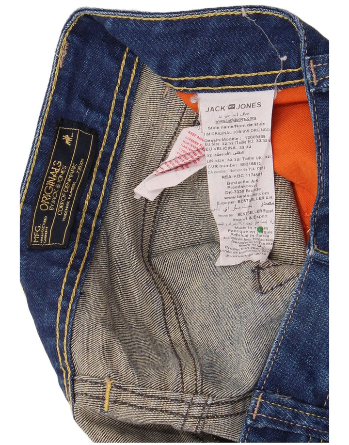 JACK & JONES Blugi slim pentru bărbați W32 L32 Bumbac albastru